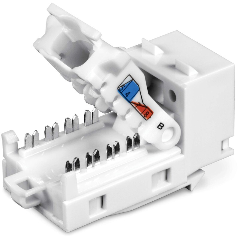 TRENDnet Cat6 Keystone Jack, 25-Pack Bundle, 90° Angle Termination, Compatible