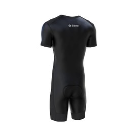 Sikma Mens Cycling Skinsuit Padded One Piece Trisuit Bike Top Short (Black, Large)