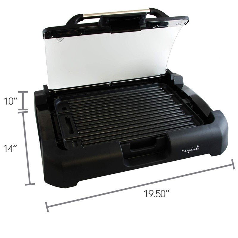 MegaChef Dual Surface Reversible Indoor Grill and Griddle with Removable