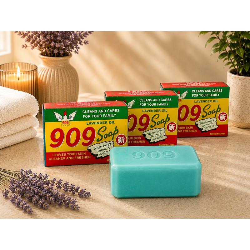 909 [909] Lavender Essential oil Traditional Chlorophyl soap (3pcs per