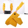 Pair Welding Sleeve Cowhide Wearproof Heat Resistant Golden Yellow for