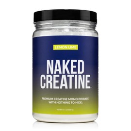 NAKED Pure Micronized Lemon Lime Creatine Monohydrate - 42 Servings - 500 Grams, 1.1Lb Bulk, Vegan, Non-GMO, Gluten Free, Soy Free. Aid Strength Gains, No Additives