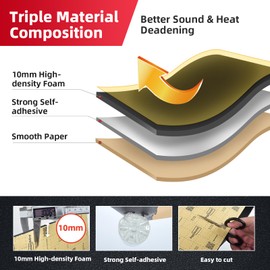 AggSound 394mil 18sqft Thickened Sound Deadener for Cars - Auto Sound Deadening - Closed Cell Foam Noise Deadening Material - Heat Hood Shield Insulation Dampening Mat