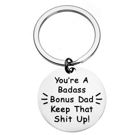 ShiQiao Spl Stepdad Gifts from Daughter Son Step Dad Fathers Day Birthday Gifts for Stepfather Presents Funny Keychain for Men