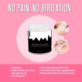 Miss Cire Clear Hypoallergenic Vegan Hard Wax Beads - Painless Hair Removal Peel-Off Wax - No Strips Needed - Low Melting Point - For Face and Body - Besame Mucho - For Sensitive Skin - 8oz