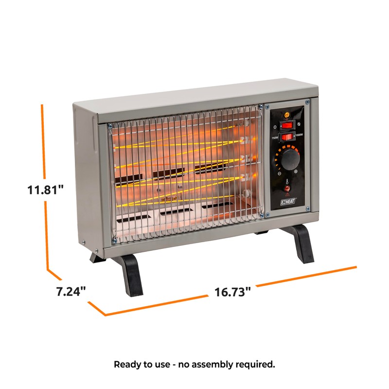 EZ-HEAT Portable Electric Indoor Radiant Wire Element Space Heater with