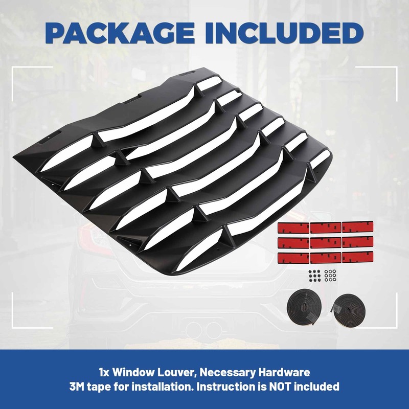 HECASA Rear Windshield Louvers Sun Shade Cover Window Compatible with