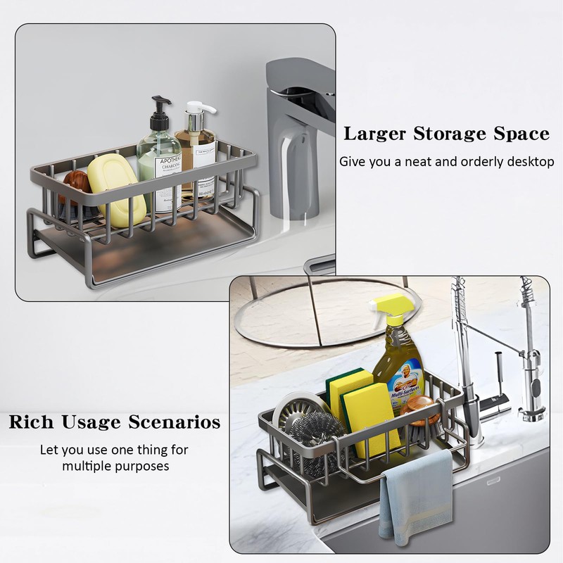 Sink Caddy Kitchen Sink Organizer, Kitchen Storage Organization with Removable