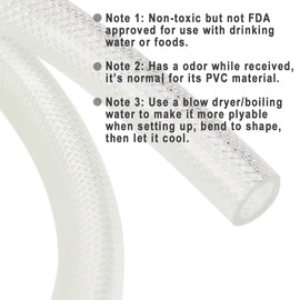 1/2" ID x 3/4" OD - 50 Ft High Pressure Braided Clear PVC Vinyl Tubing Flexible Vinyl Tube, Heavy Duty Reinforced Hose Tubing, BPA Free and Non Toxic