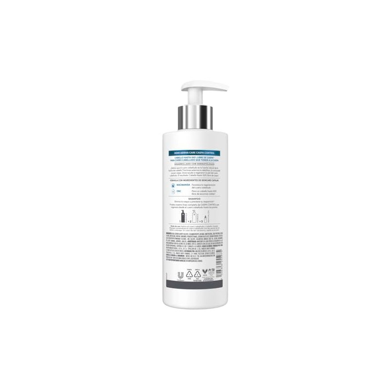 DOVE Shampoo Derma Care Caspa Control. Hasta 100%* Libre de