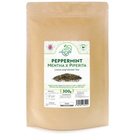 Peppermint Herbal Loose Leaf Tea - Pure Mint Leaves for Refreshing Tea (300g, Peppermint)