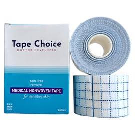 2 Rolls Non-Woven Cover Roll Stretch Tape Non-Woven Adhesive Bandages Breathable Bandage Tape Cohesive Wrap Bandages Protective Stretch Bandage Roll Film (2 Inch x 11 Yard)