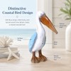 Coastal Beach Nautical Pelican Resin Statue Decor