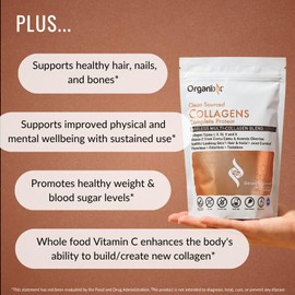 Organixx Péptidos De Colágeno En Polvo Con Vitamina C, Colágeno Hidrolizado De Tipos I, Ii, Iii, V Y X, Para El Cabello, Las Uñas, La Piel, Los...    