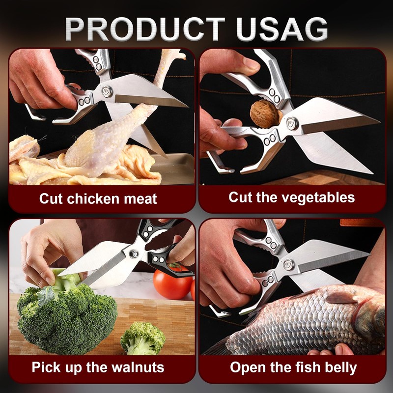 Kitchen Shears,Multifunctional Heavy-Duty Kitchen Shears,Japanese High-Carbon Steel Culinary Shears for