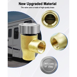 Upgraded RV Vacuum Breaker Check Valve Fit for 1/2 LF288A Watts 288A Anti-Siphon Vacuum Breaker 1/2'' 125 PSI 180°F, Brass Material