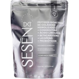 SESEN - Colágeno Hidrolizado en Polvo Silver 500 g - Sin Sabor, Sin Azúcar, Suplemento Alimenticio, Péptidos de Colágeno en Polvo, Collagen Peptides, Probióticos, Licopeno