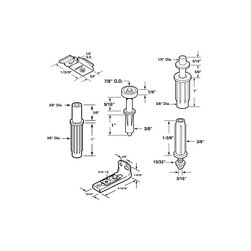 Prime-Line N 7534 Bi-Fold Door Hardware Repair Kit – Includes