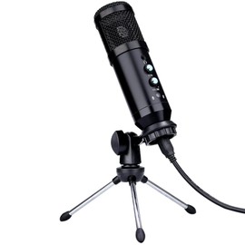 SUPVOX 1set Condenser Microphone Kit Desktop Mic Tripod Stand for Podcasting Streaming Recording Metal Design Accurate Voice Capture