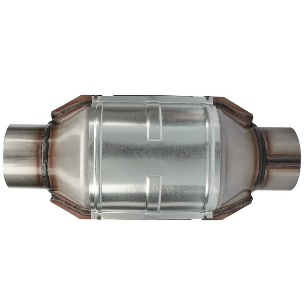 MAYASAF 3" Inlet/Outlet Universal Catalytic Converter, 14" Overall Length, w/o O2 Port (EPA Compliant)