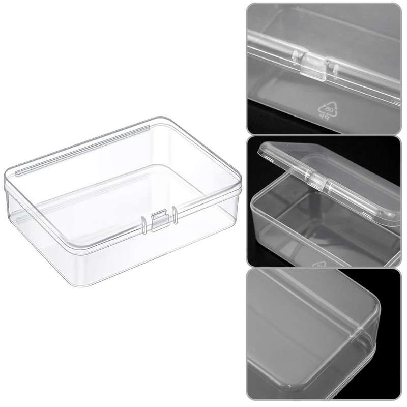 suaywo Pack of 12 Transparent Small Storage Boxes Plastic Mini