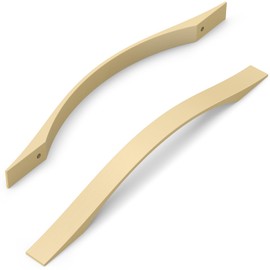 FURNIWARE Pack of 10 Cabinet Handles, Furniture Handles, Brass, 192 mm Hole Spacing, Kitchen Handles, Furniture Drawer Handles, Handles for Kitchen Cabinets, Cupboards, Drawer Handles