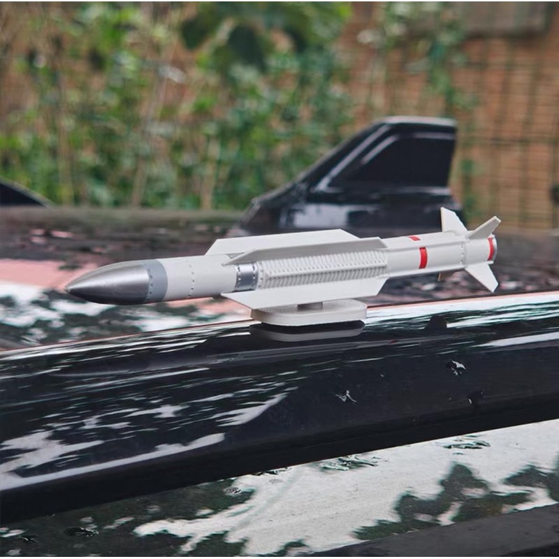 2PCS Missile-Shaped 3D Car Stick Decor Military Decal for Bike
