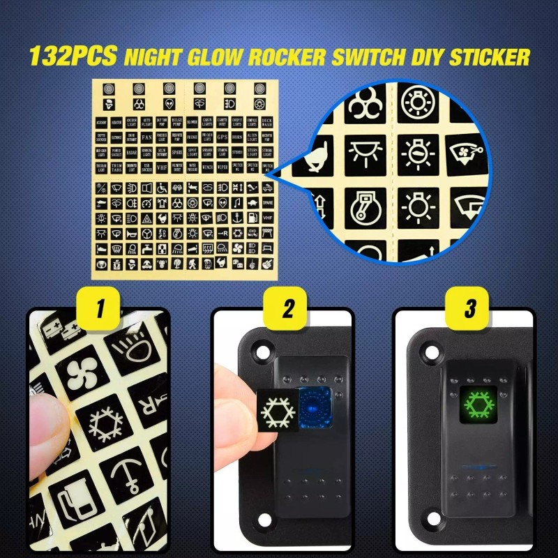Nilight Aluminum Rocker Switch Panel Toggle Dash 5 Pin for