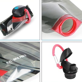 Foldable Water Bottle, 700 ml, Unisex Adult Foldable Water Bottles, Foldable Drinking Bottle, Flexible Reusable Water Bottle, Foldable Water Bottles, White and Black