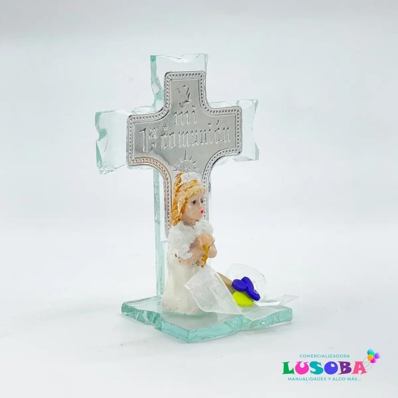 Cruz de Cristal Recuerdo Comunion Niña 12 Piezas