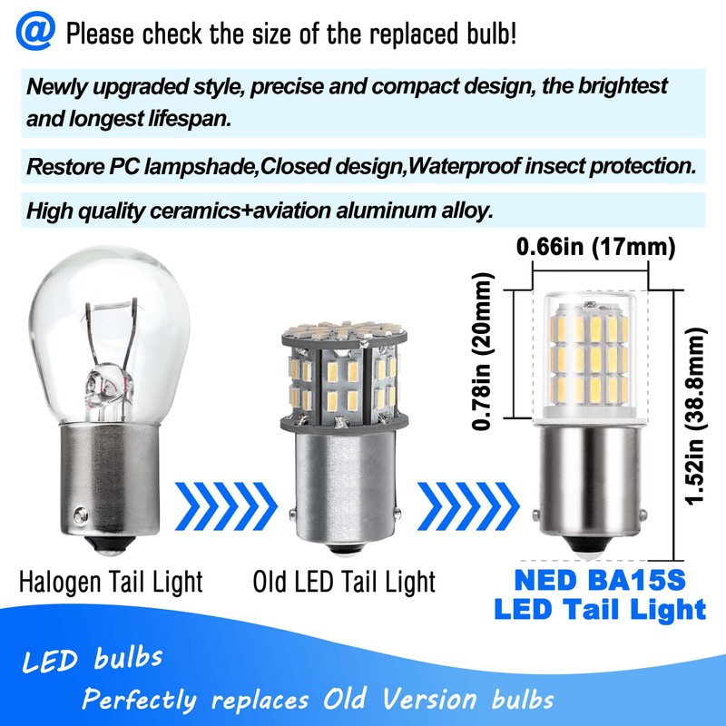 Heifymi 1156 1141 1003 7506 BA15S LED Bulb,12V-24V for RV