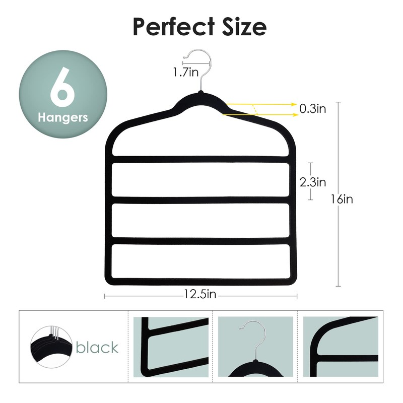 Velvet Hangers Space Saving Non Slip Pant Velvet Hangers, DUDUCOFU