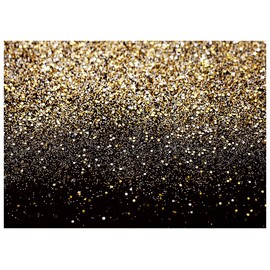 AIIKES 8 x 6 ft Golden Bokeh Photography Background Black and Gold Glitter Background Wedding Family Birthday Party Decoration Newborn Photo Background Studio Props 11-547