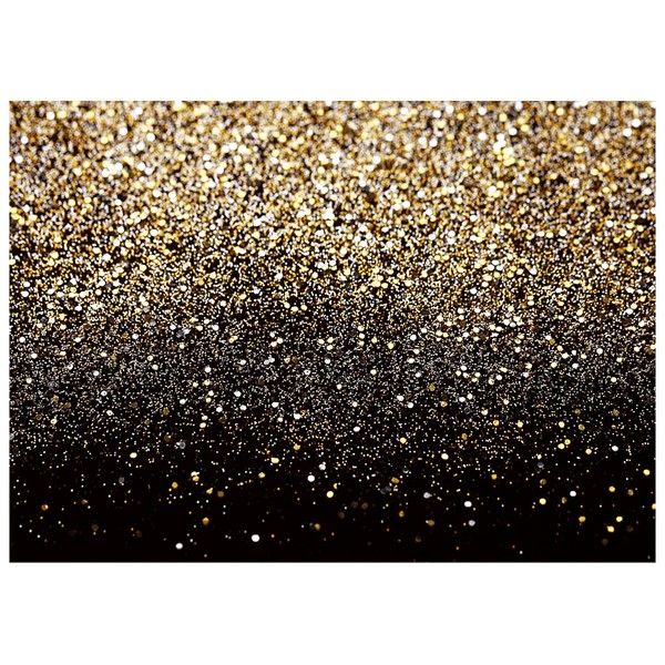 AIIKES 8 x 6 ft Golden Bokeh Photography Background Black