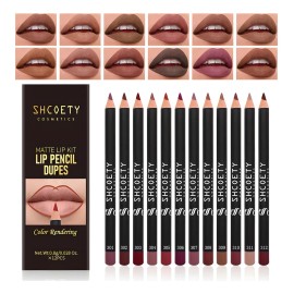 12pcsjuego De Delineador De Labios Impermeable Mate Sexy De Terracota,Regalos para San Valentín,Regalos para novia,Regalos para San Valentín para novia