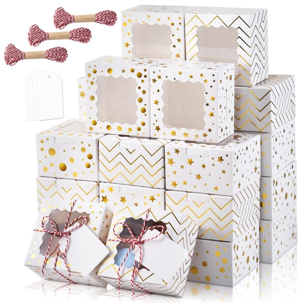 KPOSIYA KPOSIYA 30pcs Christmas Cookie Boxes for Gift Giving, 4x4x2.5in