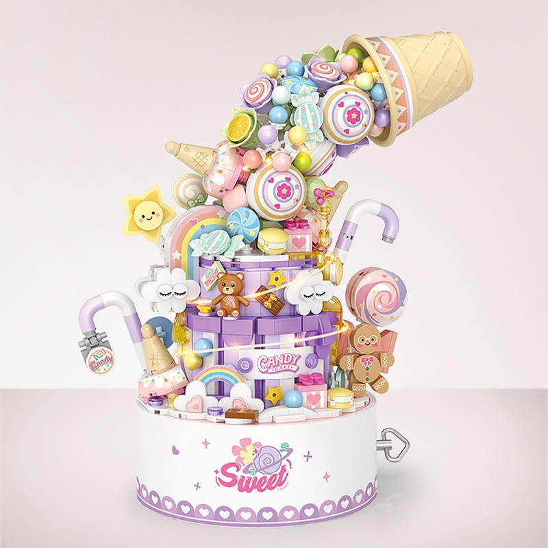 Candy Wonderland Music Box Building Set – 909PCS Sweet Candy