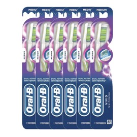 Oral-B Vivid Whitening Medium Toothbrush - 1 Count (Pack of 6) Blue 049-09-1269