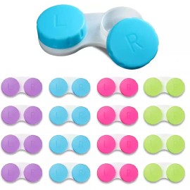 Aoutrow 16 팩 미니 콘택트 렌즈 케이스 세트 컬러풀 벌크 박스 홀더 Aoutrow 16 Pack Mini Contact Lens Case Set Colorful Bulk Box Holder