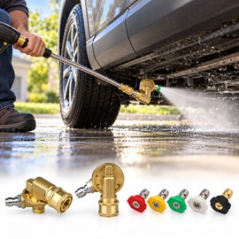 Pressure Washer Accessory Set with Pivoting Couplers & 5 Spray Nozzle Tips – 1/4-Inch Quick Connect Adapter Kit for Cleaning