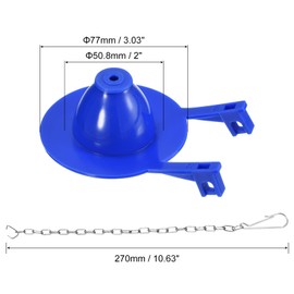 sourcing map 2 Inch Toilet Flapper Replacement Universal Toilet Flapper Stopper with Chain, Compatible Water-Saving Rubber Flapper for Toilet Flush Valve(Blue)