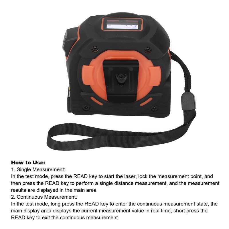 Laser Tape Measure 2 in 1 Digital Measurement Tool Distance