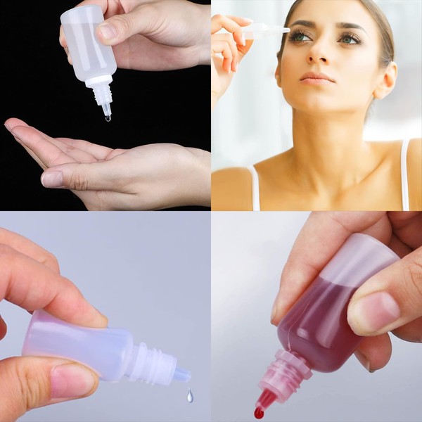 jeufun 10ml/0.34oz Eye Dropper Bottles, 12 PCS Plastic Dropper Bottles,