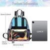 TINYAT Holographic Clear Backpack Mini Colorful Laser Transparent Backpack Heavy