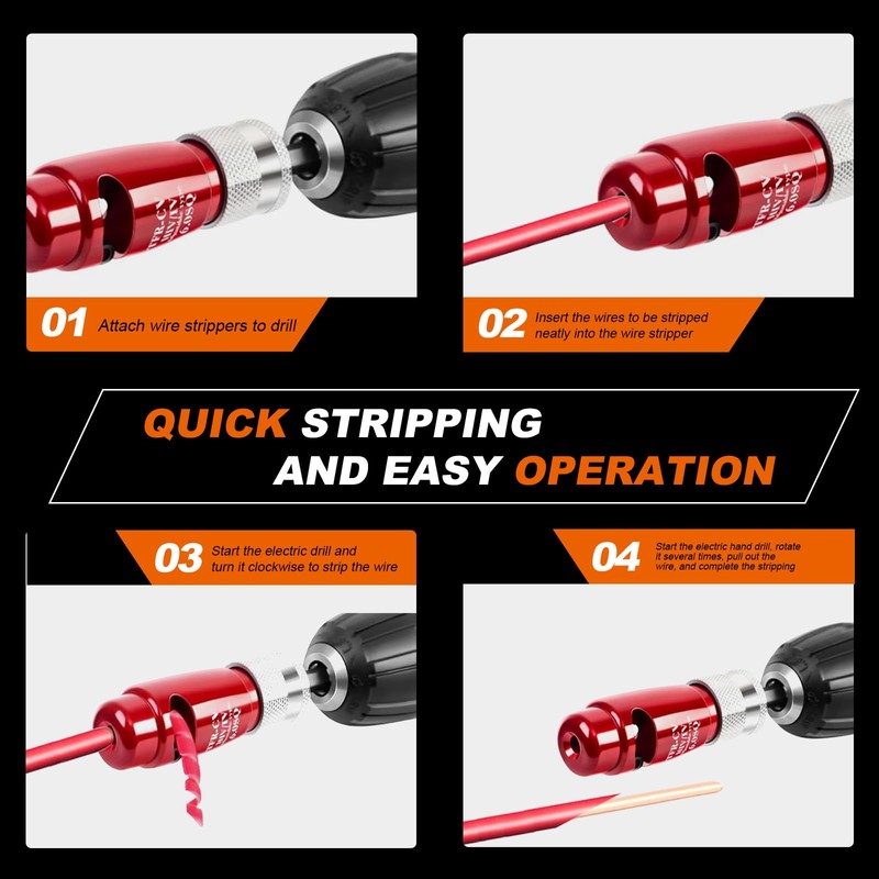 Wire Strippers for Drill, 2024 US Standard 10-14 AWG Wire