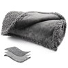 Onarway Waterproof Dog Blanket of Reversible Sherpa Fleece for Bed,