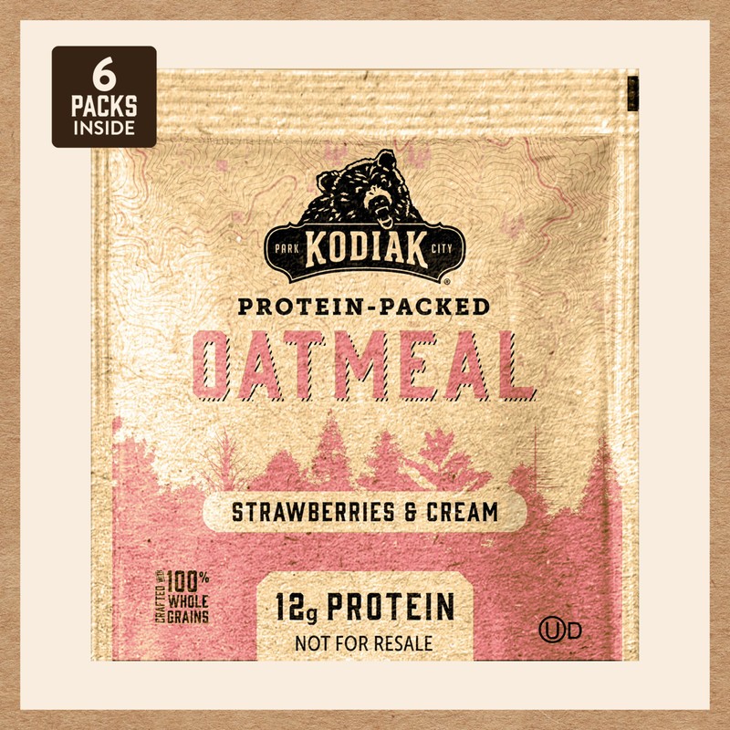 Kodiak Cakes Strawberries & Cream Oatmeal Packets (Pack of 6)