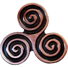 GBJUK Triskelion Triple Spiral Celtic Wiccan Triskele Neolithic Pin Badge Lapel Brooch
