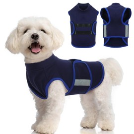 MIGOHI Dog Anxiety Relief Coat,Comfort Anxiety Vest for Dogs,Adjustable Anxiety Calming Wrap for Fireworks,Thunderstorms,Travel, Separation, Dog Anxiety Jacket for Small Dogs,S,NavyBlue