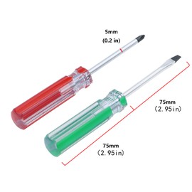 Antrader Magnetic Screwdriver Set 2 PCS, Magnetic 5mm Phillips and Flat Head Tips Screwdriver with 3 Inch Steel Shaft for Repair Home Improvement Craft